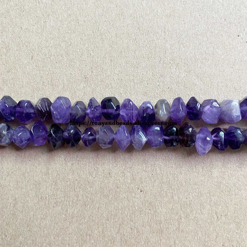 Semi-precious Stone Irregular Faceted Rondelle Purple Amethyst 7