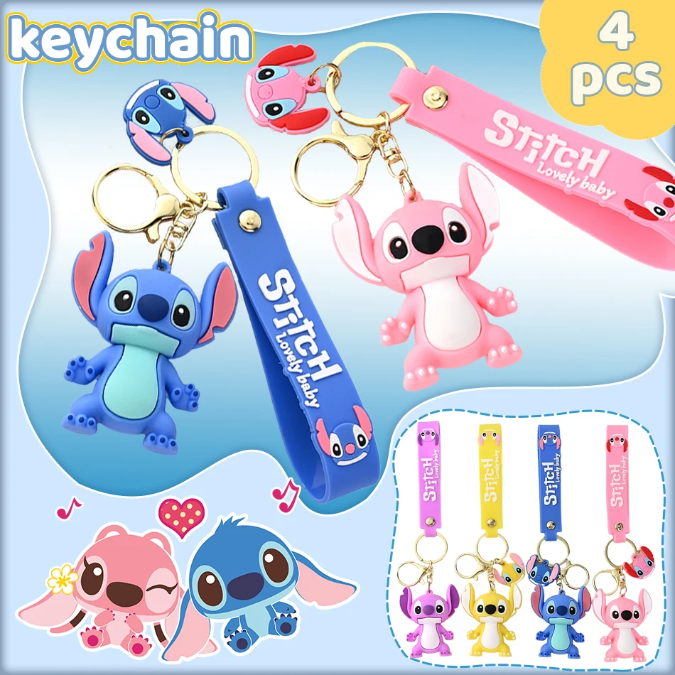 Stitch Schlüsselanhänger - Niedliche Lilo & Stitch Schlüsselringe, Langlebige Anime-Schlüsselanhänger für Frauen Männer Kinder, Mehrfarbiges Geschenk