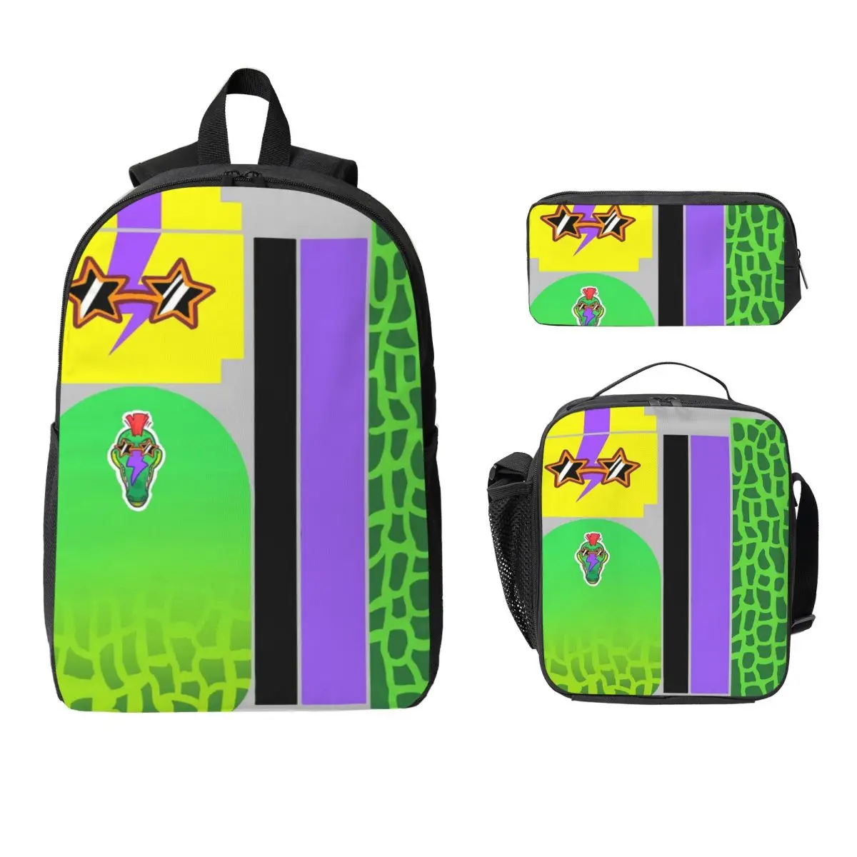 Montgomery gator fazbear entretenimento mochila estudante meninos meninas bookbag saco de escola 3ps isolado almoço saco lápis caso