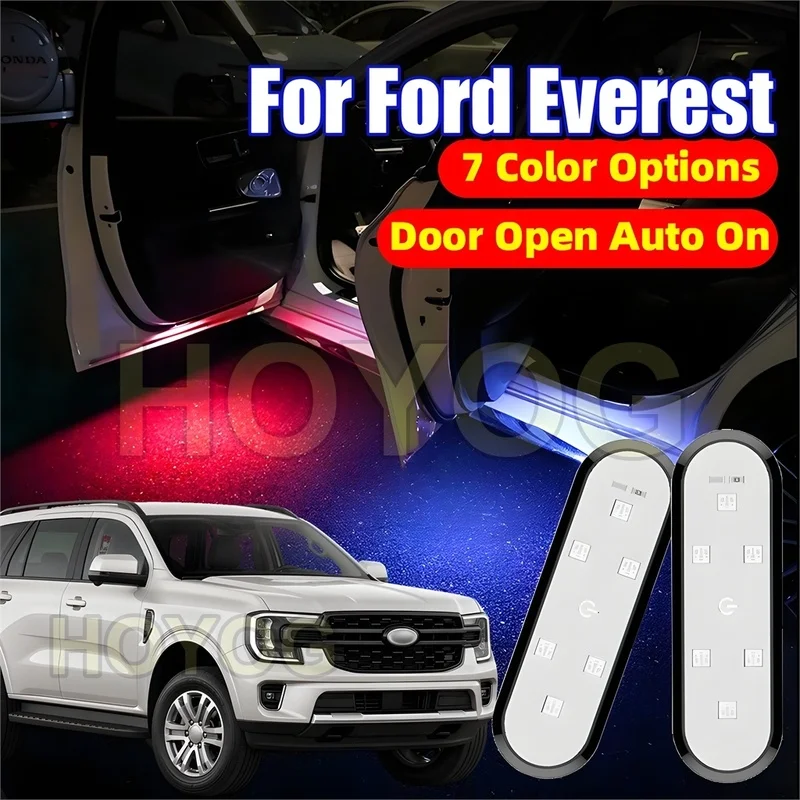 Fit for Ford Everest 2022-2026 LED Car Door Warning Light for Nighttime Door Safety powered by a USB Rechargeable Battery