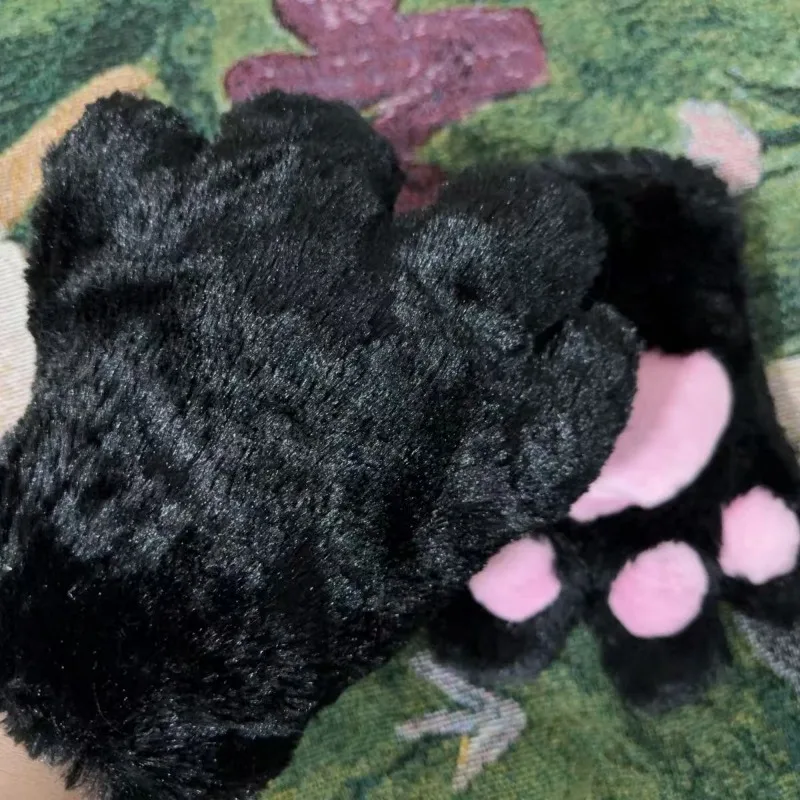 Pluszowe rękawice w kształcie kociej łapki, japońskie cosplay dla dziewczyn, urocze kawaii, impreza, anime, kocie łapki, rękawice do występów, miękkie zabawki, akcesoria do cosplayu