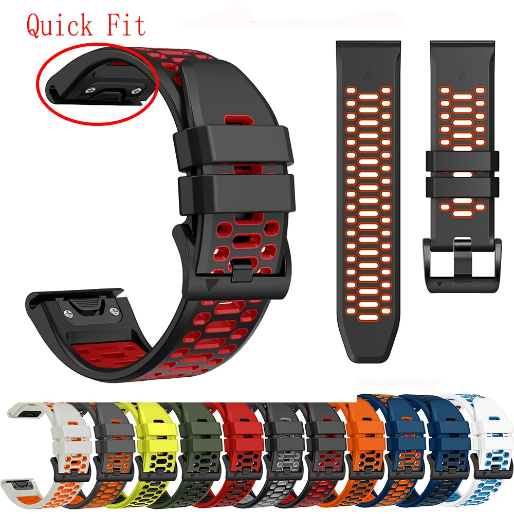 22/26mm Silikonarmband für Garmin Fenix 8 7X 7Pro 6X 6Pro 5X 5Plus Epix Pro Gen 2 51 47mm Forerunner 965 955 Armband