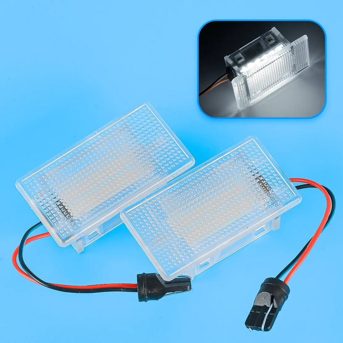 84AG13547AA 2 Piezas de Lámparas LED Interiores para Puerta, Luz de Cortesía, Luz para Maletero, Compatible con Ford Focus, Escort, C-MAX, Mondeo, Fiesta, KA