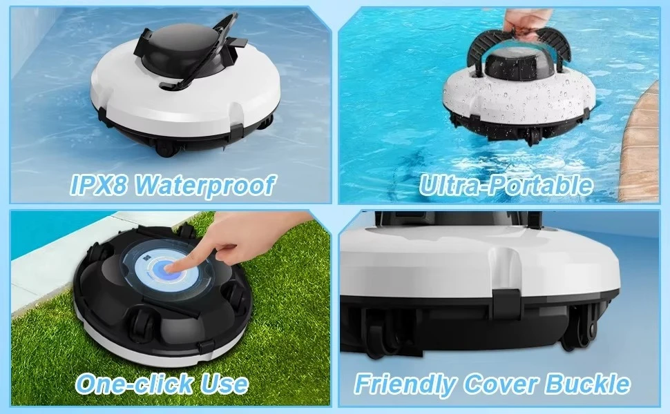 Rechargeable Cordless Pool Robot Underwater Automatic Cleaning Vacuum with Flexible Automatic Linear Features