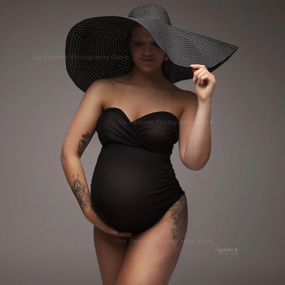 Maternità fotografia puntelli tuta senza spalline tessuto elastico di grandi dimensioni servizio fotografico fotografia tuta per le donne gravidanza