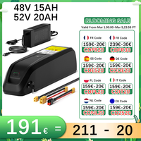 EU Stock Hailong Electric Bike Battery 48V 15/20/25AH 52V 20AH 21700 Cell Downtube Battery 35A BMS For 100W-1600W Motor EBike