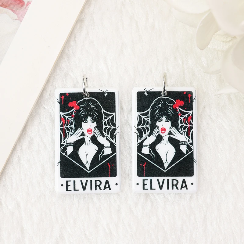 6Pcs Fashion Hollaween Charms Creative Tarot Card Horror Acrylic Jewlery Findings For Earring Necklace Diy Making