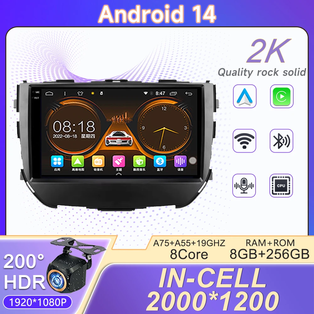 2K Incell Screen Android 14 For Suzuki Vitara Brezza 2016-2019 Car play Navigazione Multimedi Head Unit GPS No 2Din Dash Cam 5G