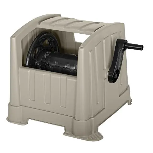 Garden Hose Reel Cart CPLPPJ100DT Hideaway with 100-Foot Hose Capacity, Heavy Duty Resin Portable. Perfect for Patio &