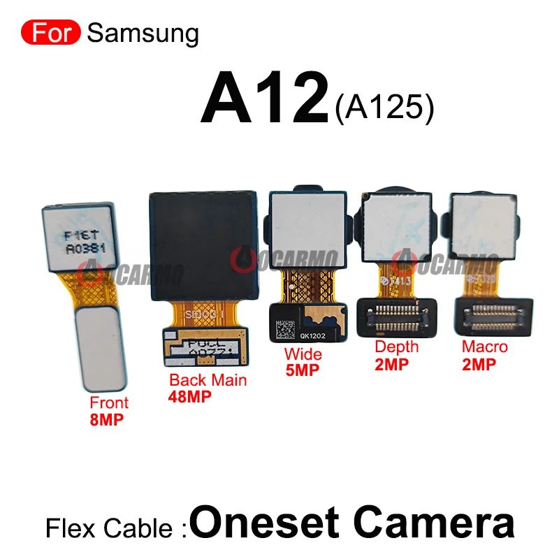 For Samsung Galaxy A12 A125 Front And Wide Depth Macro Rear Main Back Camera Module Replacement Part
