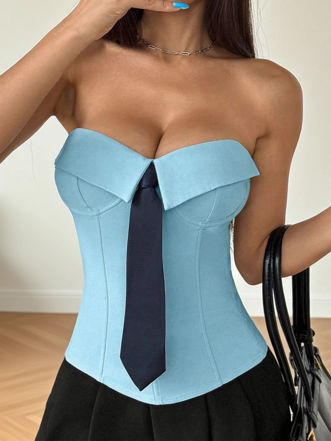 Camiseta sin mangas con corsé blanco y espalda descubierta para mujer, tops sexys para fiesta y club de verano, top de tubo con lazo recortado, ropa de calle a la moda para mujer 2025