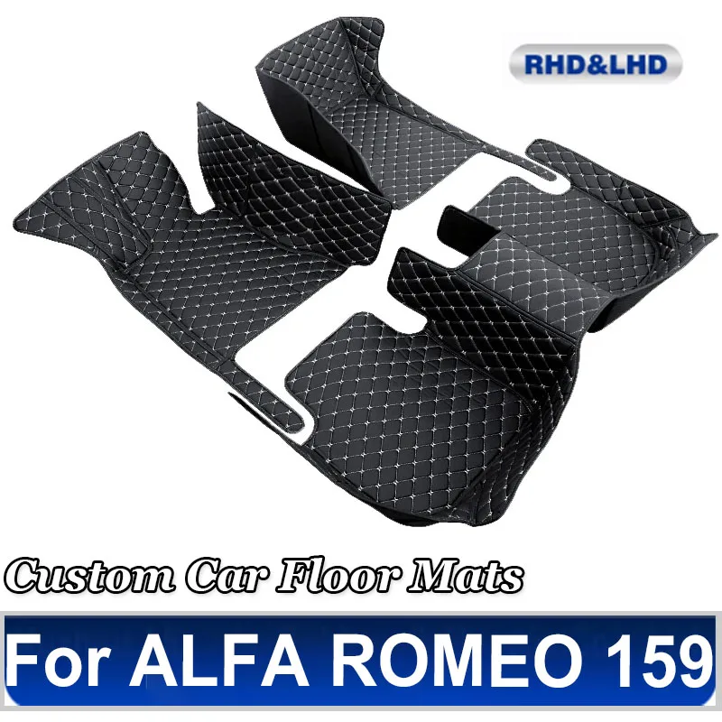 

Custom Leather Car Floor Mats For ALFA ROMEO 159 2006-2012 set Automobile Carpet Rugs Foot Pads