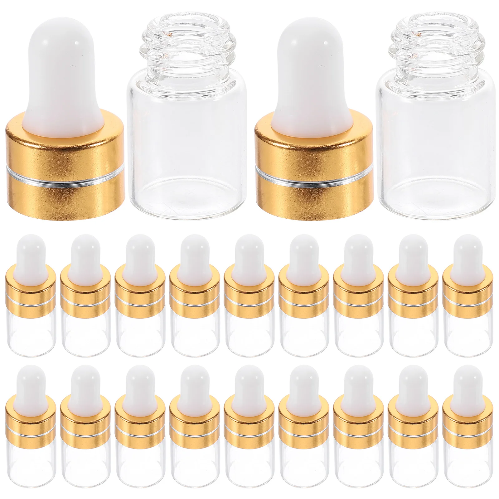 50 Pcs Travel Bottle Subpackaging Essential Oil Bottles Vial Dropper Small Glass Spray