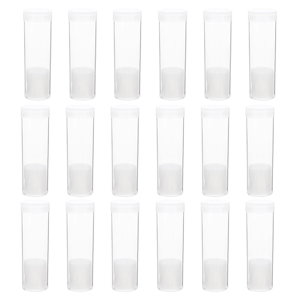 

20pcs 20 5mm Coin Storage Box Round Plastic Tube with Sponge for Collectors Supplies Cases Holders Tubes Containers
