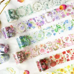 Flower Wide PET Washi Tape Colorful flora Journal Sticker Diy Decorative Sticker For Scrapbooking Planner