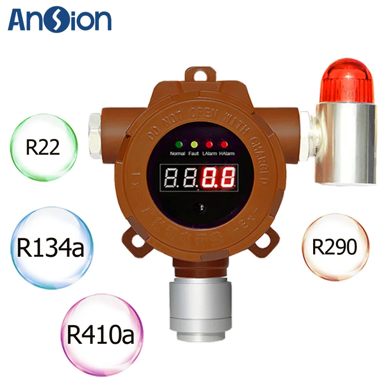 

Fixed Freon Leak Detector Refrigerant Gas Leak Alarm R134A R22 R410A R290 Halogen Detector 4-20mA Output HVAC Project