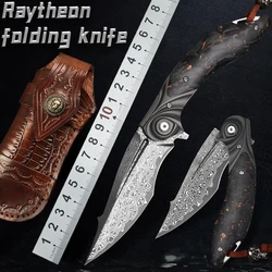 Handmade Knives Japan VG 10 Damascus Steel Folding Pocket Knife Wilderness Survival Outdoor Camping Fishing Folding Knife