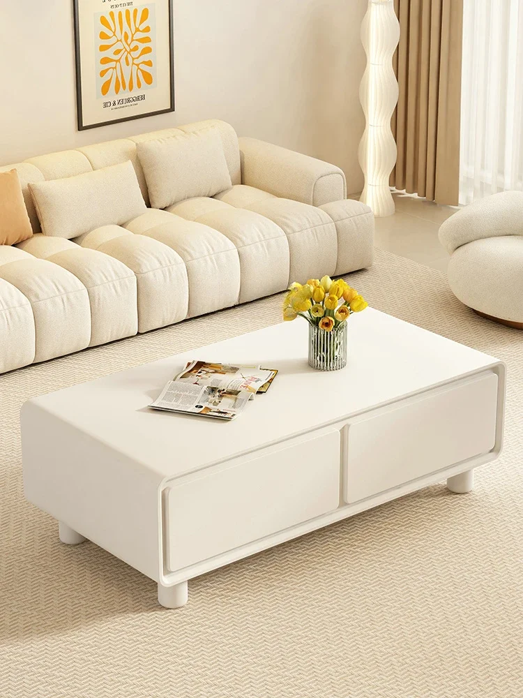 Cream Style Living Room Coffee Table Light Luxury Household Simple Small Apartment Modern Rectangular Tea Table