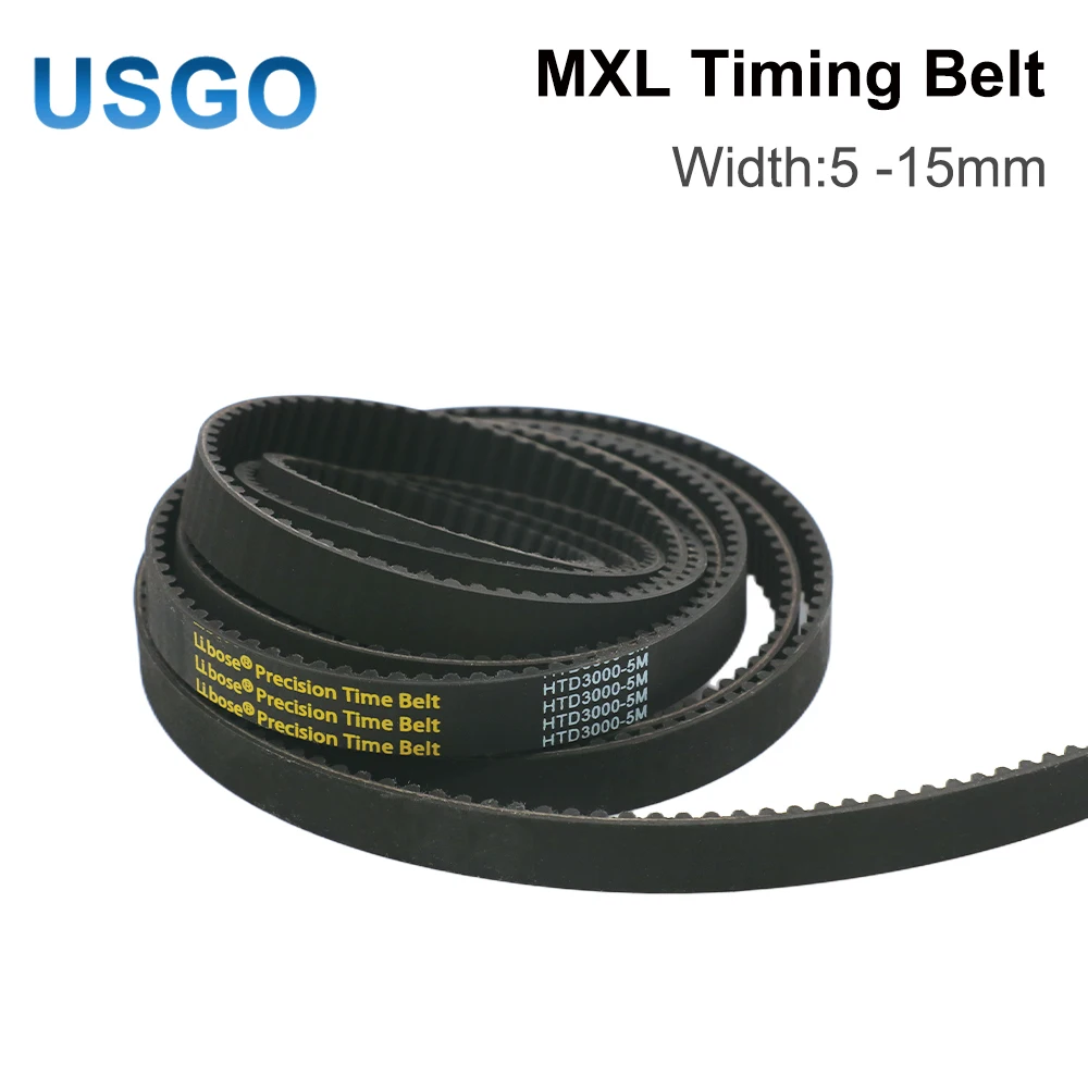 USGO MXL Open-Ended Timing Belt Transmission Belts Rubber With Fiberglass Width 5mm For CO2 Laser Engraving Machine