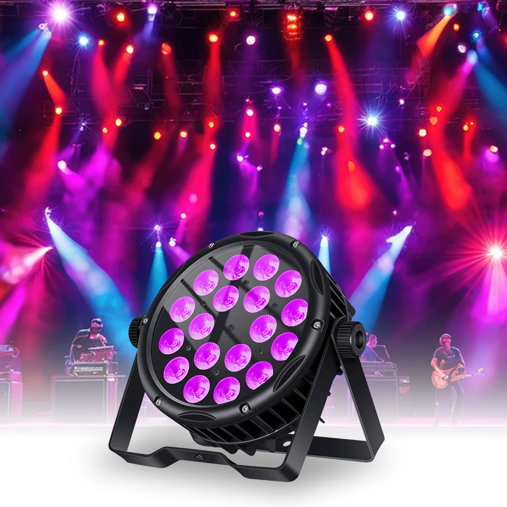 LED Par Lights IP65 Waterproof Stage Light 18X12W RGBW UV 4IN1 Uplighting DMX Control Wash Lightor For KTV Bar Disco Party