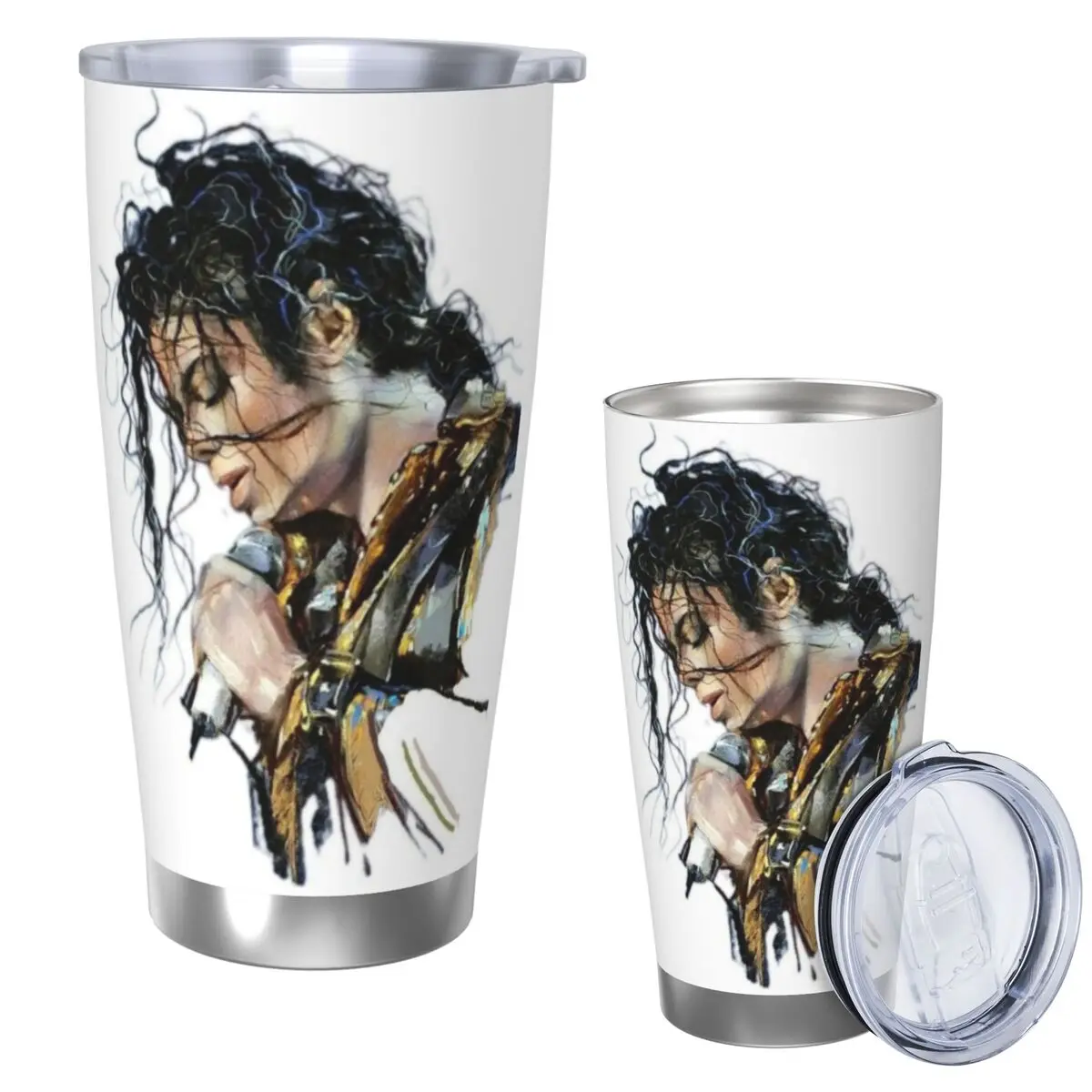 Michael Jackson Musicians Singers Dancers Stainless Steel Tumbler Vacuum Insulated Mug Thermal Cold Cup Straw With Lid 20oz