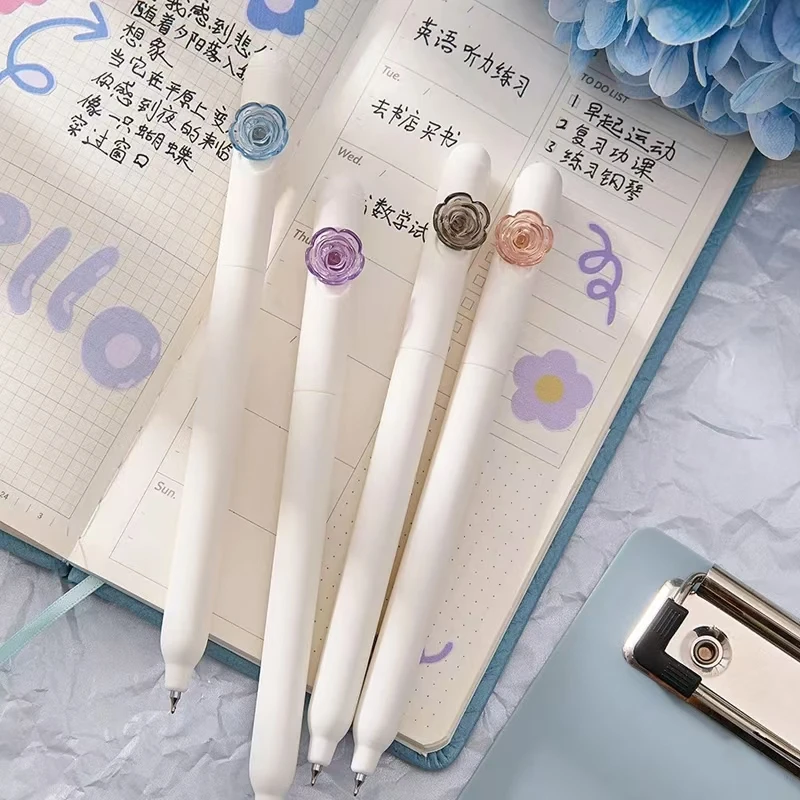 4 قطعة أقلام هلام Kawaii الحبر الأسود CS تلميح يمكن تدوير خارج الملء الكتابة بسلاسة الجمالية القرطاسية قلم حبر جاف اللوازم المدرسية #2
