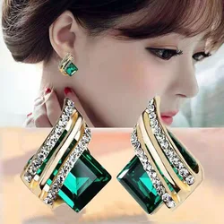 Zircon Crystal Rhombus Wings Earrings for Women Birthday Gifts Jewelry