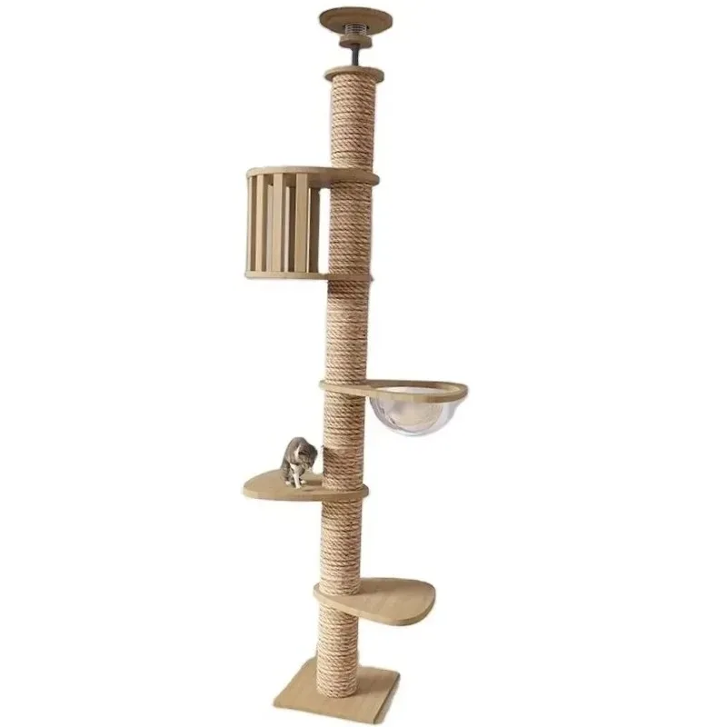 

Cat Ceiling Tree Tower Large Cats Condo Tree Play Furniture Scratcher Cat Climbing Frame Tree,Suitable for Pet Toys and Supplies