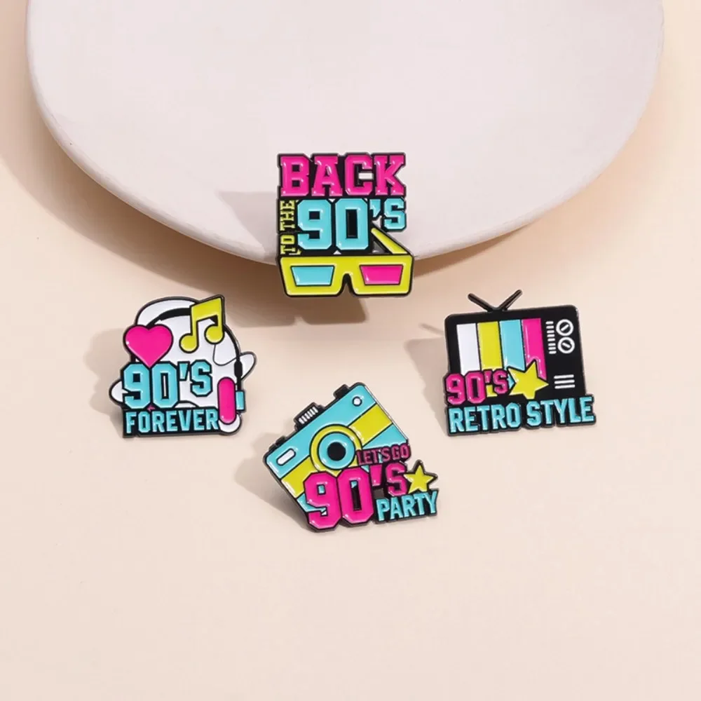 Colorful TV Camera Enamel Pins Creative Cartoon Metal Lapel Brooch Badge Backpack Clothing Hat Accessories For Kids Gift