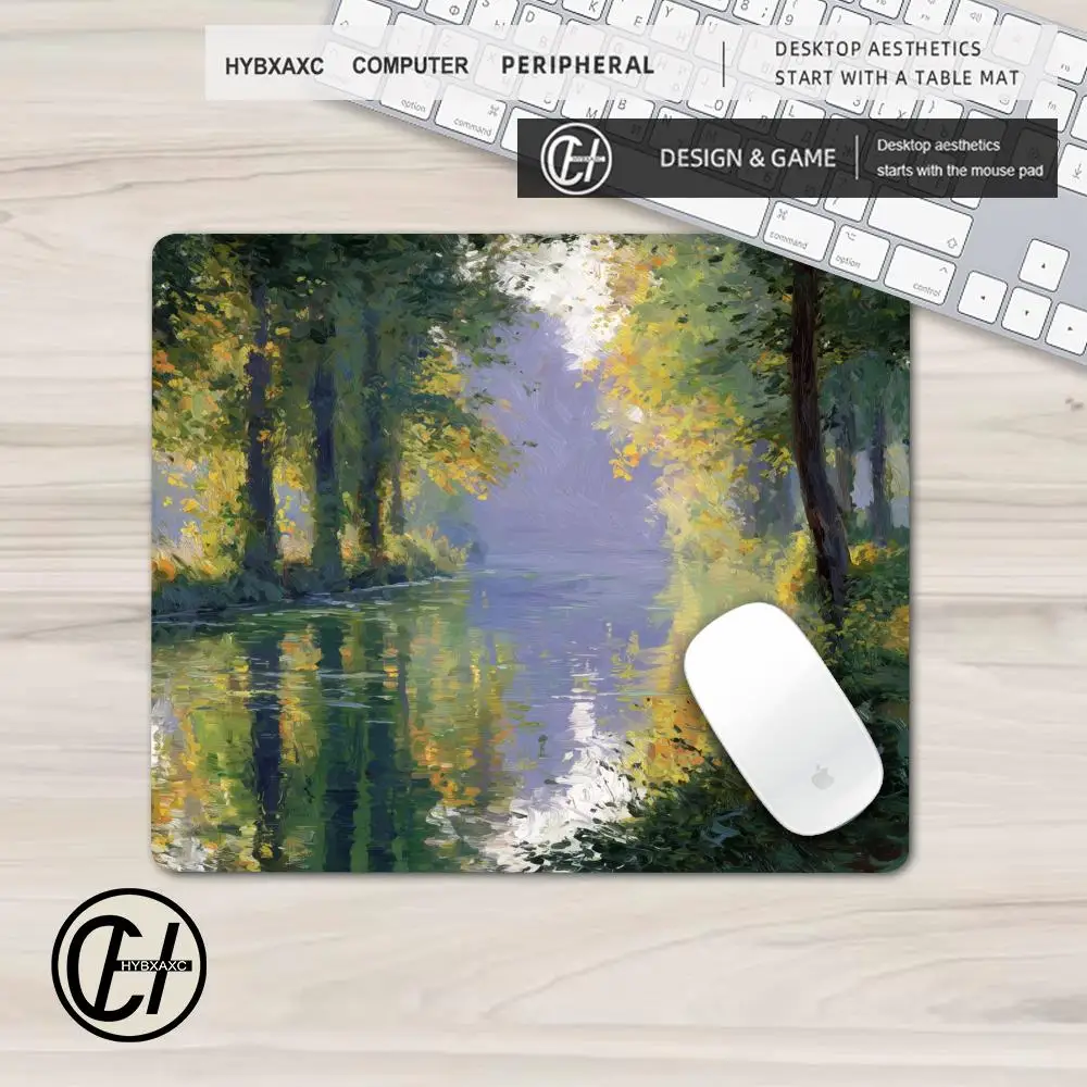 Art Oil Painting Small Mouse Pad Gaming Laptops Mousepad Gamer Carpet Keyboard Mat Desk Protector Anime Cartoon Mause Pads 18X22