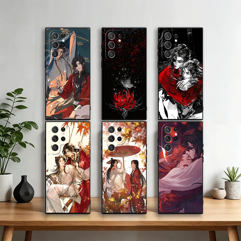 Heaven Official's Blessing Anime Phone Case Cover for Samsung Galaxy S22 S23 Plus S24 FE S25 Edge S26 Ultra S20 S21 + Black Soft