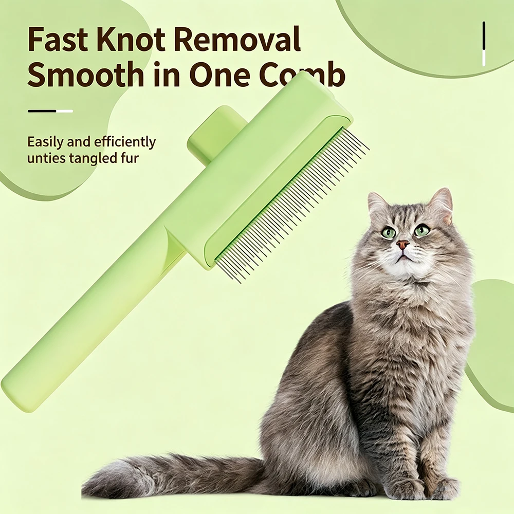 Cat And Dog Universal Self Cleaning Comb With Long Hair Knotting And Floating Hair Removal For Pet Beauty And Hair Removal
