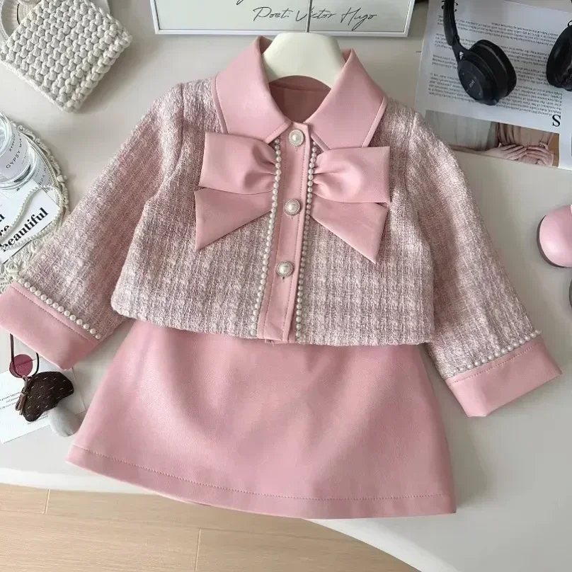 

Elegant Girls Baby Clothing Set Jackets+skirts Fashion Kids 2024 Children Birthday Party Beautiful Clothes New Suits