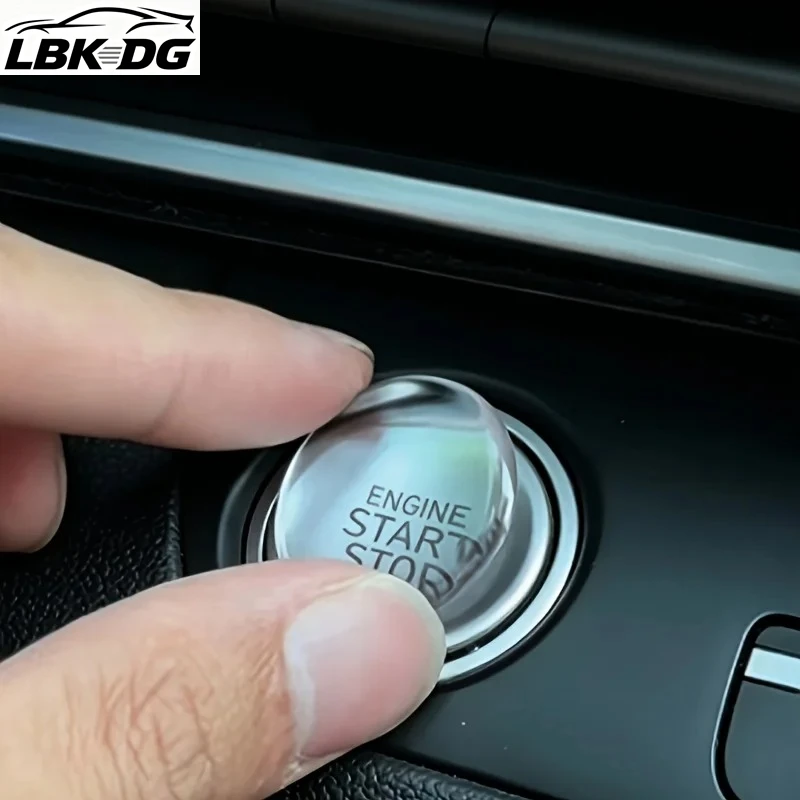 Crystal Transparent Protective Sticker for Car Ignition Switch Button Suitable for Start/Stop Button Protection Sticker
