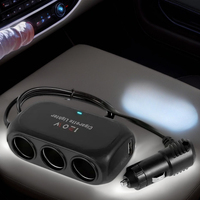 Triple Port 12V/24V Car Charger - Dual USB Fast Charging with LED Light