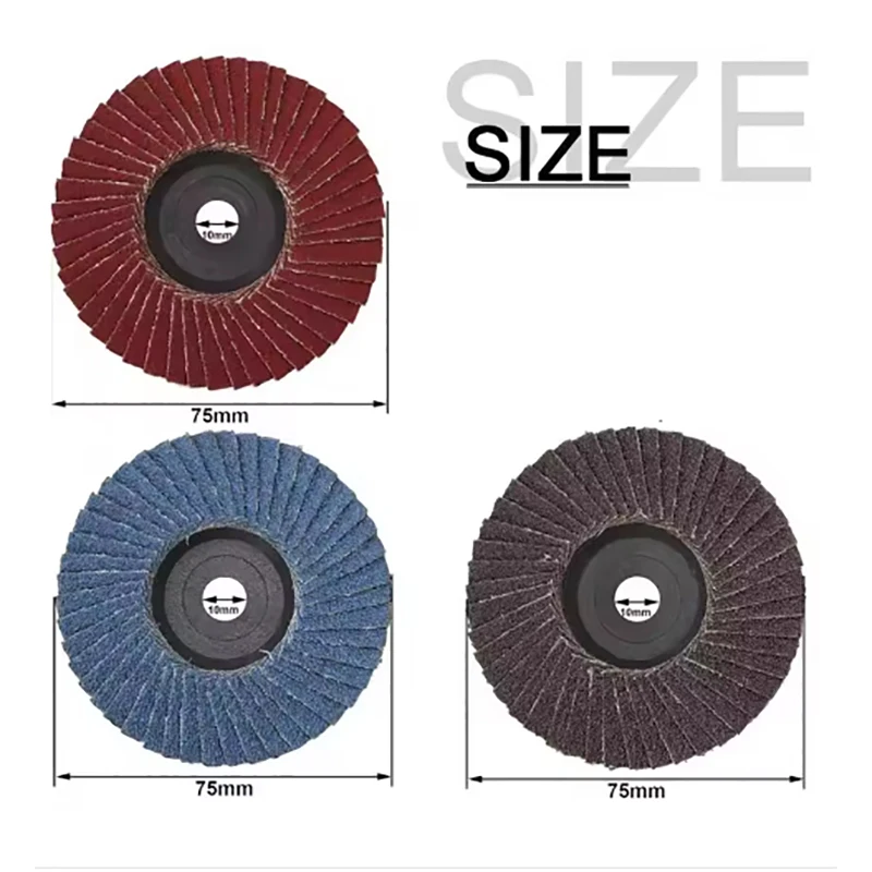 

3 шт., 75 мм, плоские лепестковые диски, 3-дюймовые шлифовальные круги, мини-угловая шлифовальная машина, аксессуары, шлифовальные диски для полировки металла, дерева