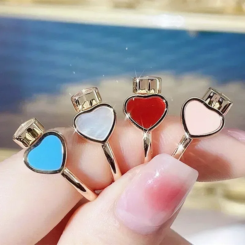 

MXK 2025 Fashion Brand Designer Rose Gold Beimu Heart shaped Ring for Women's Minimalist Temperament Luxury Jewelry Party Gift