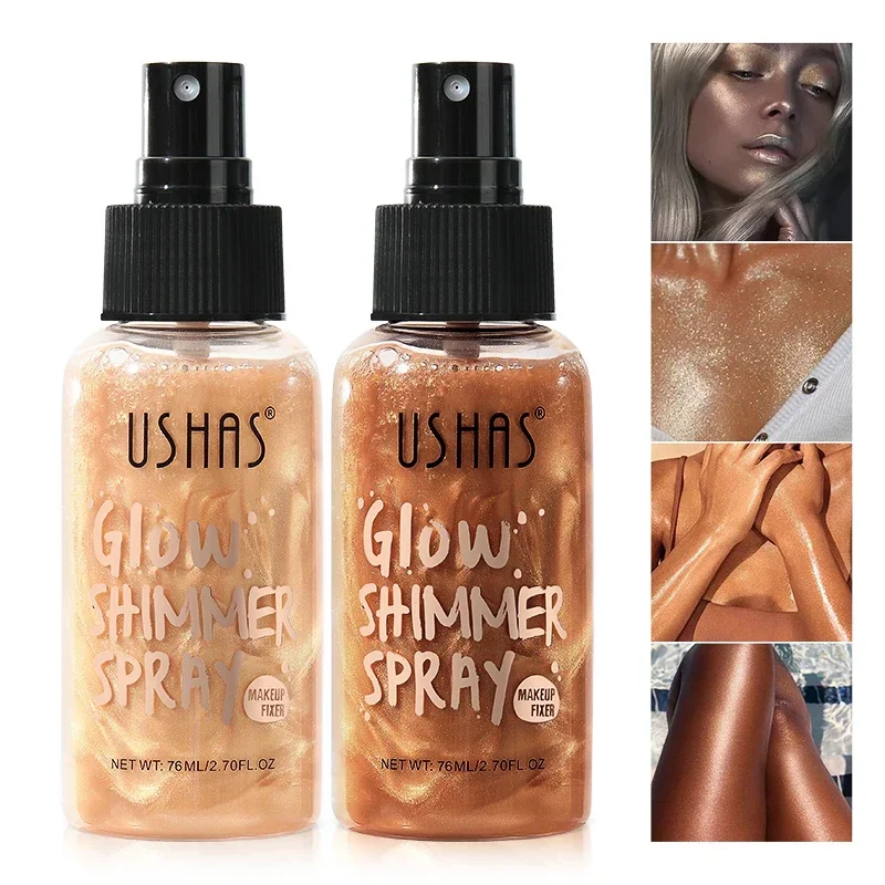 4 Colors Body Liquid Highlighter Facial Contour Brightening Makeup Long Lasting Sequin Illuminating Moisturizing Highlight