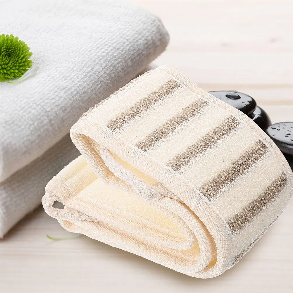 

2Pcs Extended Length Exfoliating Back Scrubber Linen Material Soft Durable Portable Bath Towel for Men Women Deep Clean