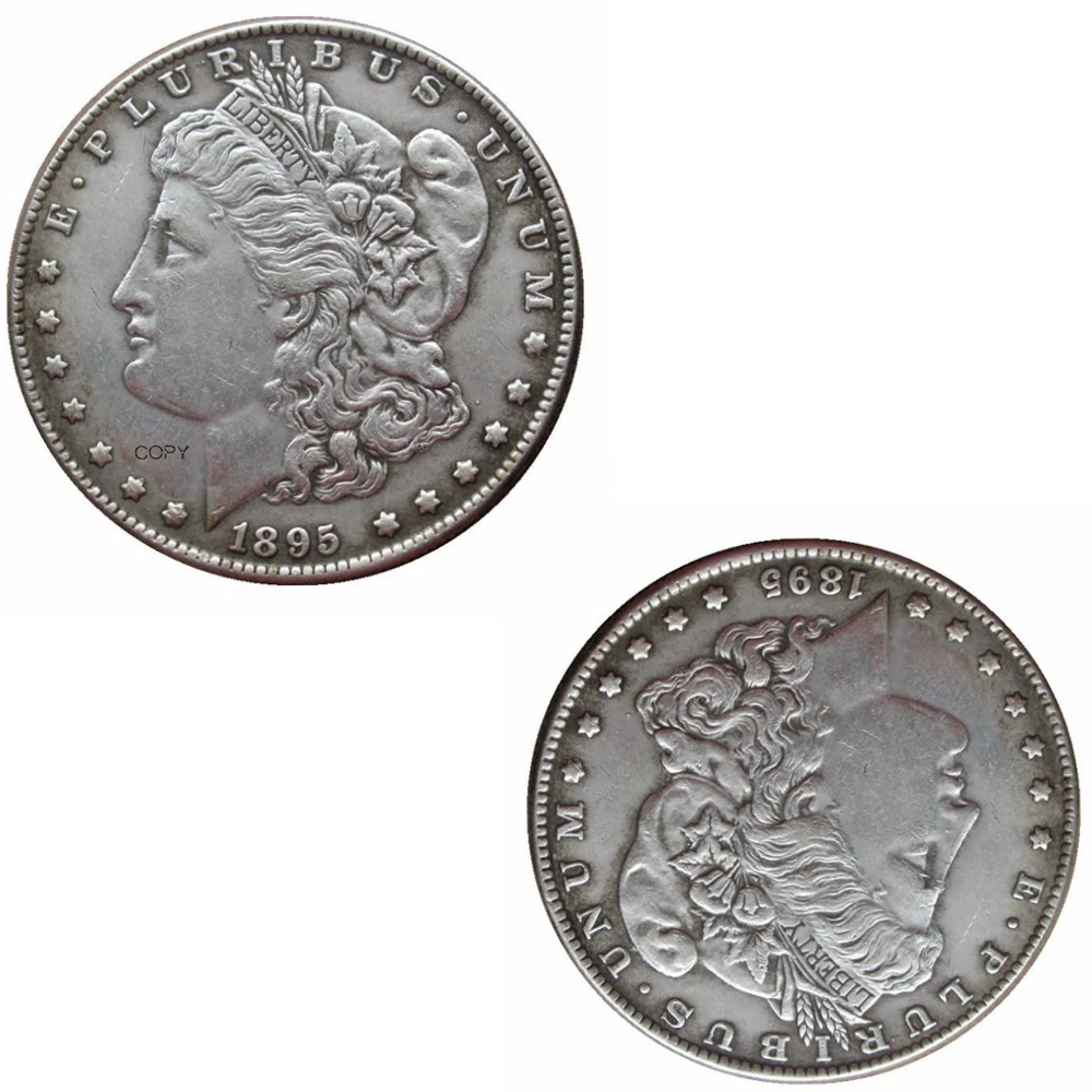 US To-Head Two Face 1895/1895 Morgan Dollar Silver Plated Copy Coins