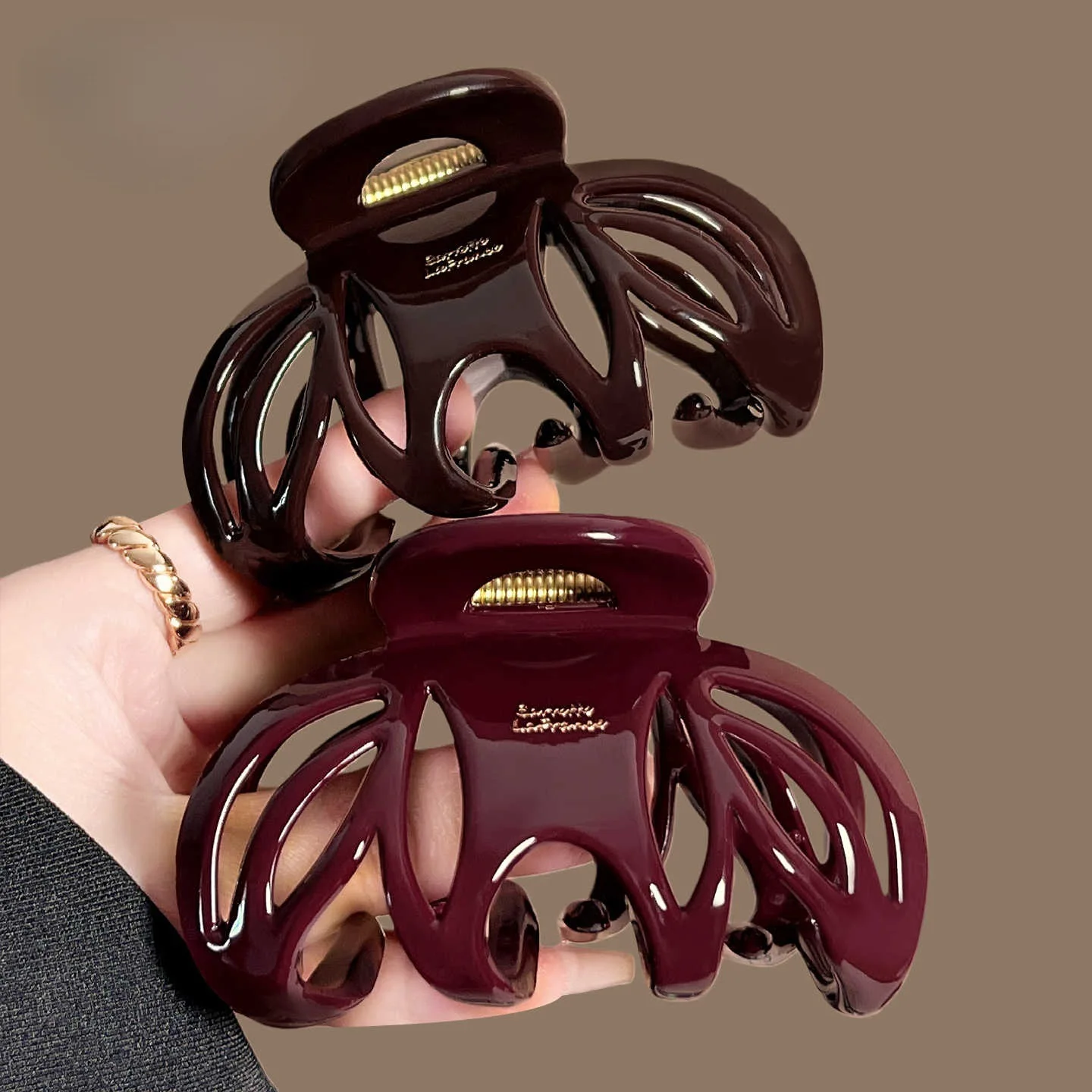 Vvintage Rote und schwarze Kürbis-Haarklammer für Damen, eleganter Haarschmuck, Haarklammer, Haarnadel, Haar-Accessoires