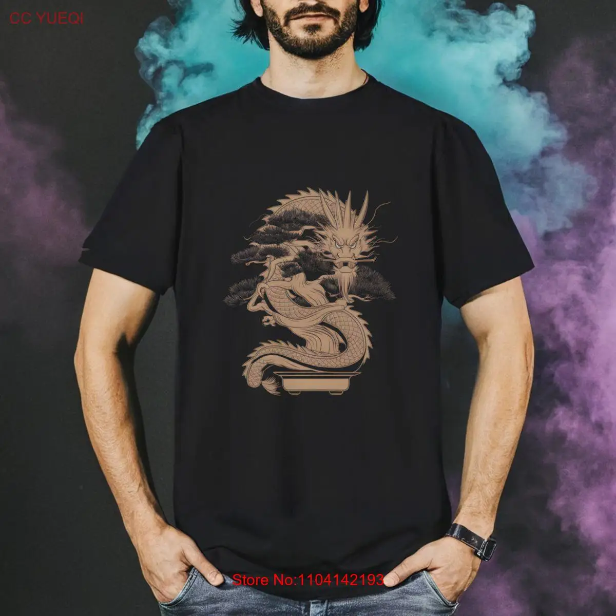 High Guardian Dragon T Shirt Drawing Earth Fantasy long or short sleeves