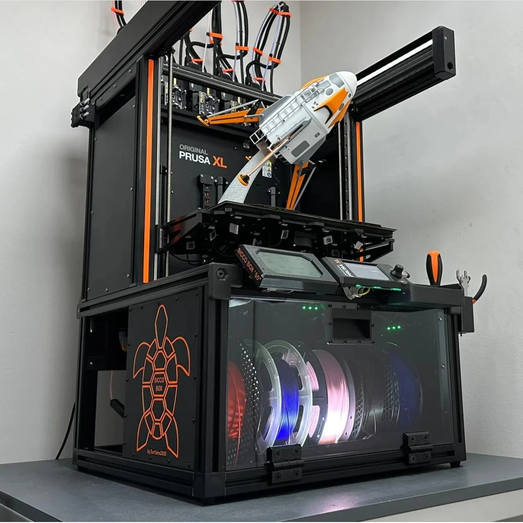 

Prusa XL 3D Printer Filament Drybox Hardware Kit with LED Upgrade Moisture-Proof Filament Storage Solution for Prusa XL