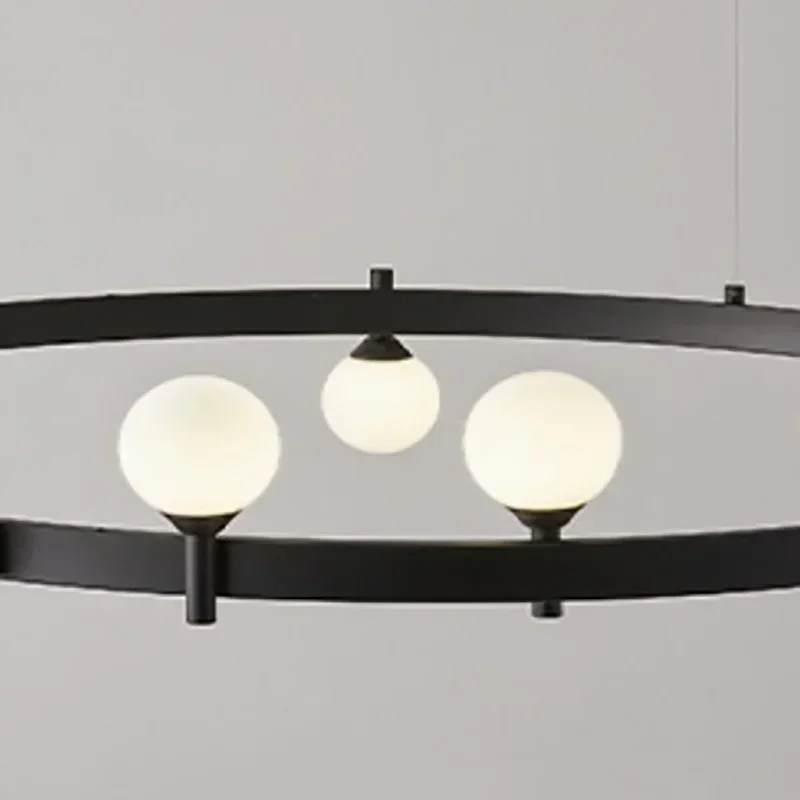 Modern Circular Glass Ball LED Chandelier Living Room Restaurant Kitchen Bedroom Pendant Lamps Home Decoration Lighting Fixtures