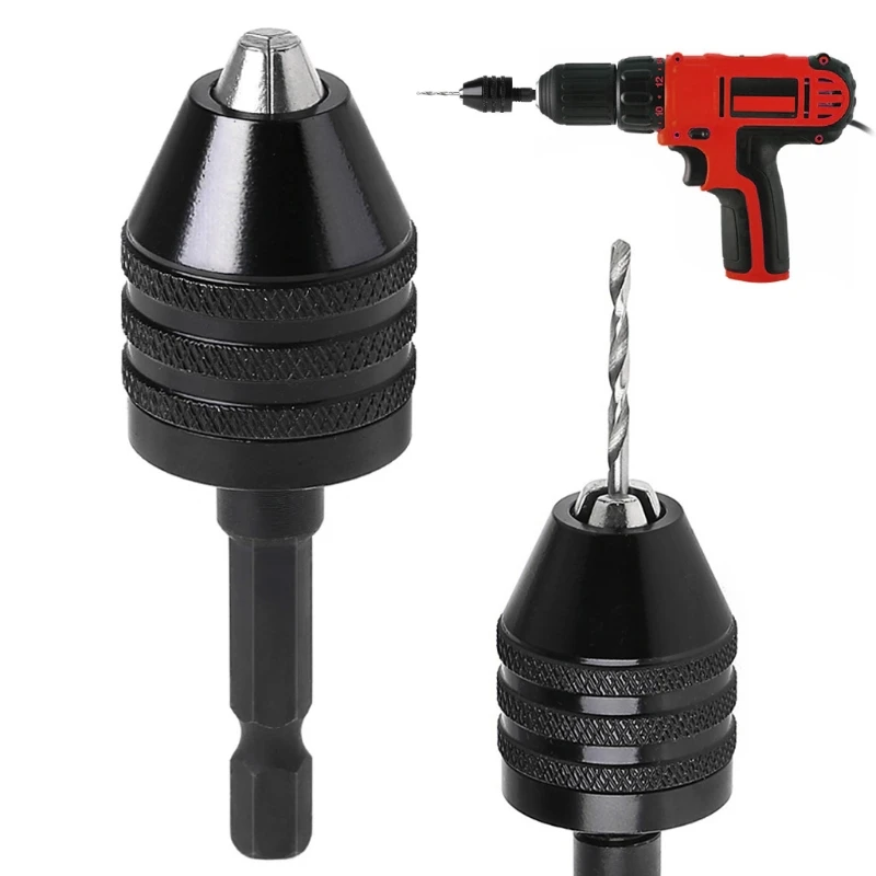 1/4" Keyless Drill Bit Chuck Adapter Converter 0.8-8mm Shank