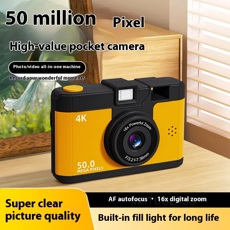 HD Digital Camera Retro Dual Lens Mini Portable Camera for Travel Students Photography with Multi Function Compact Design