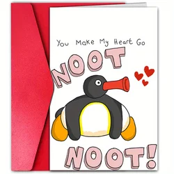 1pc funny birthday card, anniversary card, creative penguin birthday greeting card, the best gift for your best friends, family.