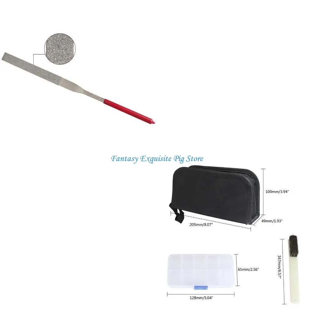 

10 Pcs Diamond File Set Needle Files Tool Flat Diamond Coated Files Small Tip Files for Metal Plastic Sanding with Brush