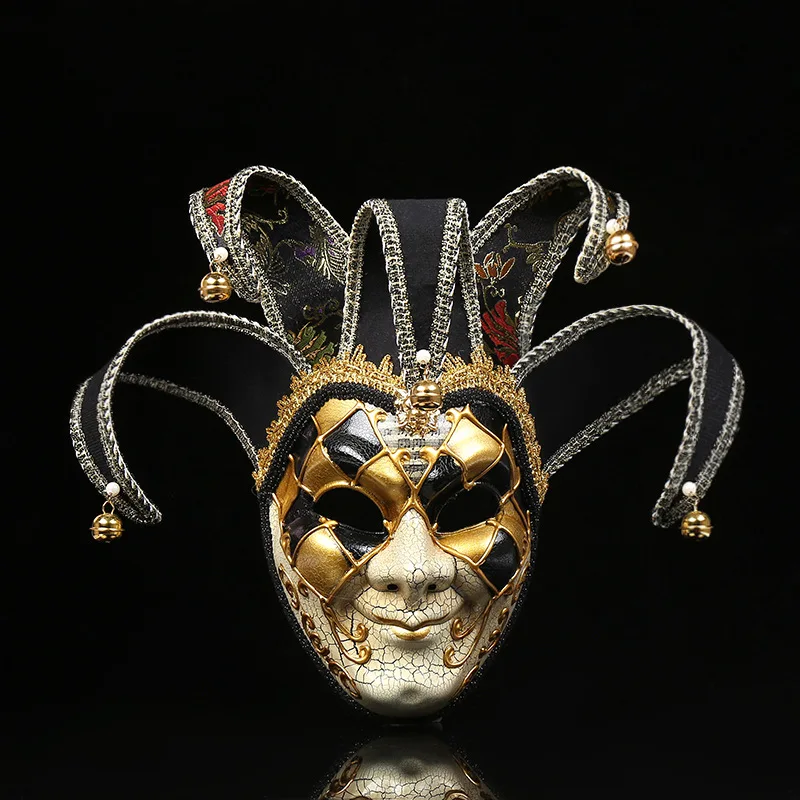 Masquerade Mask for Men and Women Venetian Full Face Mask Jester-Mask Venetian Mardi Gras Mask Halloween Party-Decor