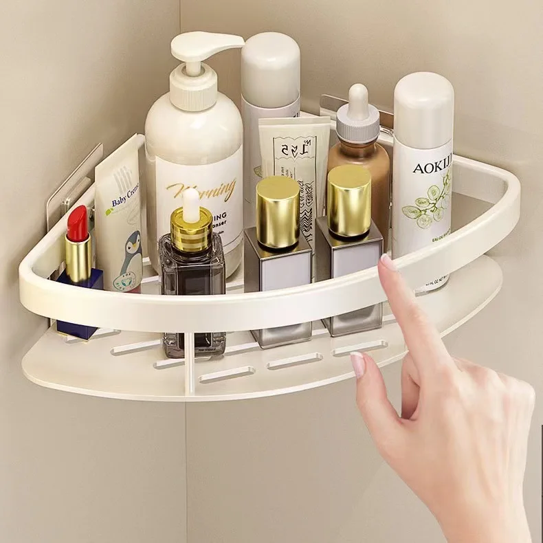 Bathroom Shelf Kitchen Storage Organizer Aluminum Alloy Shampoo Rack Shower Shelf Bathroom Accessories No Drill Shelf